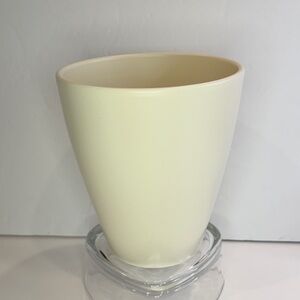 Vintage German Frosted Glass Vase 🌟Minimalist Modern Ivory Art Glass Vessel